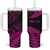 New Zealand Rugby Pacific Personalised Tumbler With Handle All Pink Maori Pasifika Fern Pattern
