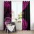 New Zealand Rugby Pacific Personalised Window Curtain All Pink Maori Pasifika Fern Pattern
