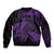 New Zealand Rugby Pacific Personalised Bomber Jacket All Purple Maori Pasifika Fern Pattern