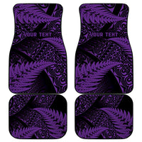 New Zealand Rugby Pacific Personalised Car Mats All Purple Maori Pasifika Fern Pattern