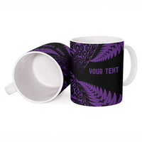 New Zealand Rugby Pacific Personalised Ceramic Mug All Purple Maori Pasifika Fern Pattern - Polynesian Pride