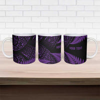 New Zealand Rugby Pacific Personalised Ceramic Mug All Purple Maori Pasifika Fern Pattern - Polynesian Pride