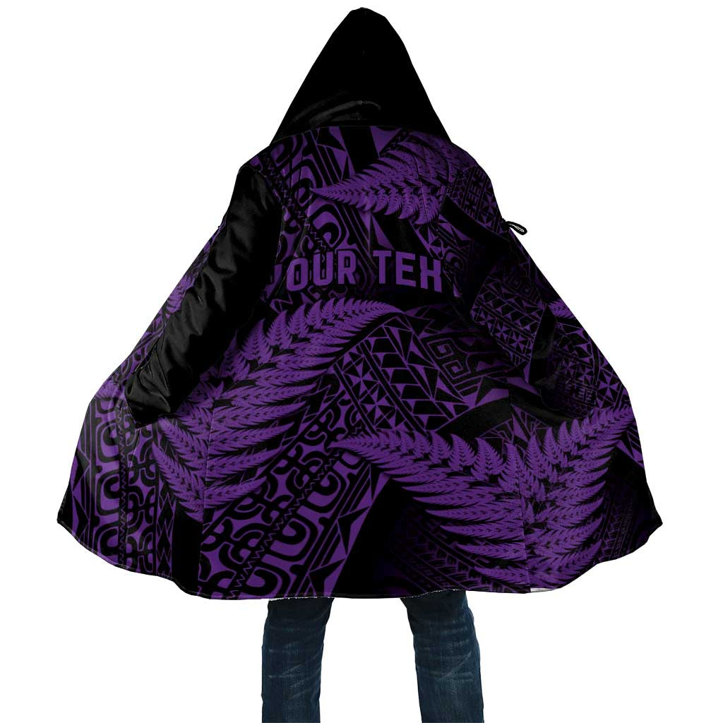 New Zealand Rugby Pacific Personalised Cloak All Purple Maori Pasifika Fern Pattern - Polynesian Pride
