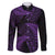 New Zealand Rugby Pacific Personalised Family Matching Long Sleeve Bodycon Dress and Hawaiian Shirt All Purple Maori Pasifika Fern Pattern