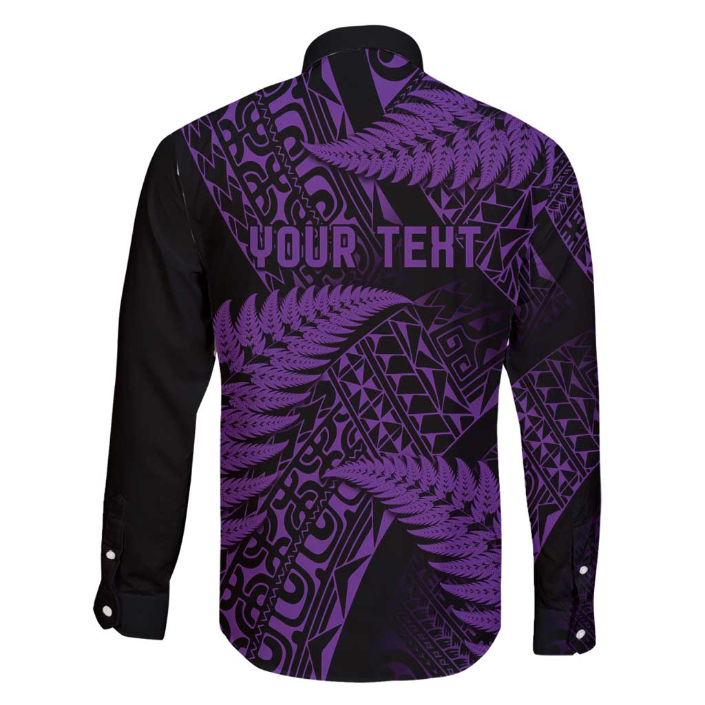 New Zealand Rugby Pacific Personalised Family Matching Mermaid Dress and Hawaiian Shirt All Purple Maori Pasifika Fern Pattern LT9 - Polynesian Pride