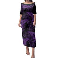 New Zealand Rugby Pacific Personalised Family Matching Puletasi and Hawaiian Shirt All Purple Maori Pasifika Fern Pattern LT9 Mom's Dress Purple - Polynesian Pride