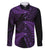 New Zealand Rugby Pacific Personalised Family Matching Short Sleeve Bodycon Dress and Hawaiian Shirt All Purple Maori Pasifika Fern Pattern
