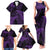 New Zealand Rugby Pacific Personalised Family Matching Tank Maxi Dress and Hawaiian Shirt All Purple Maori Pasifika Fern Pattern