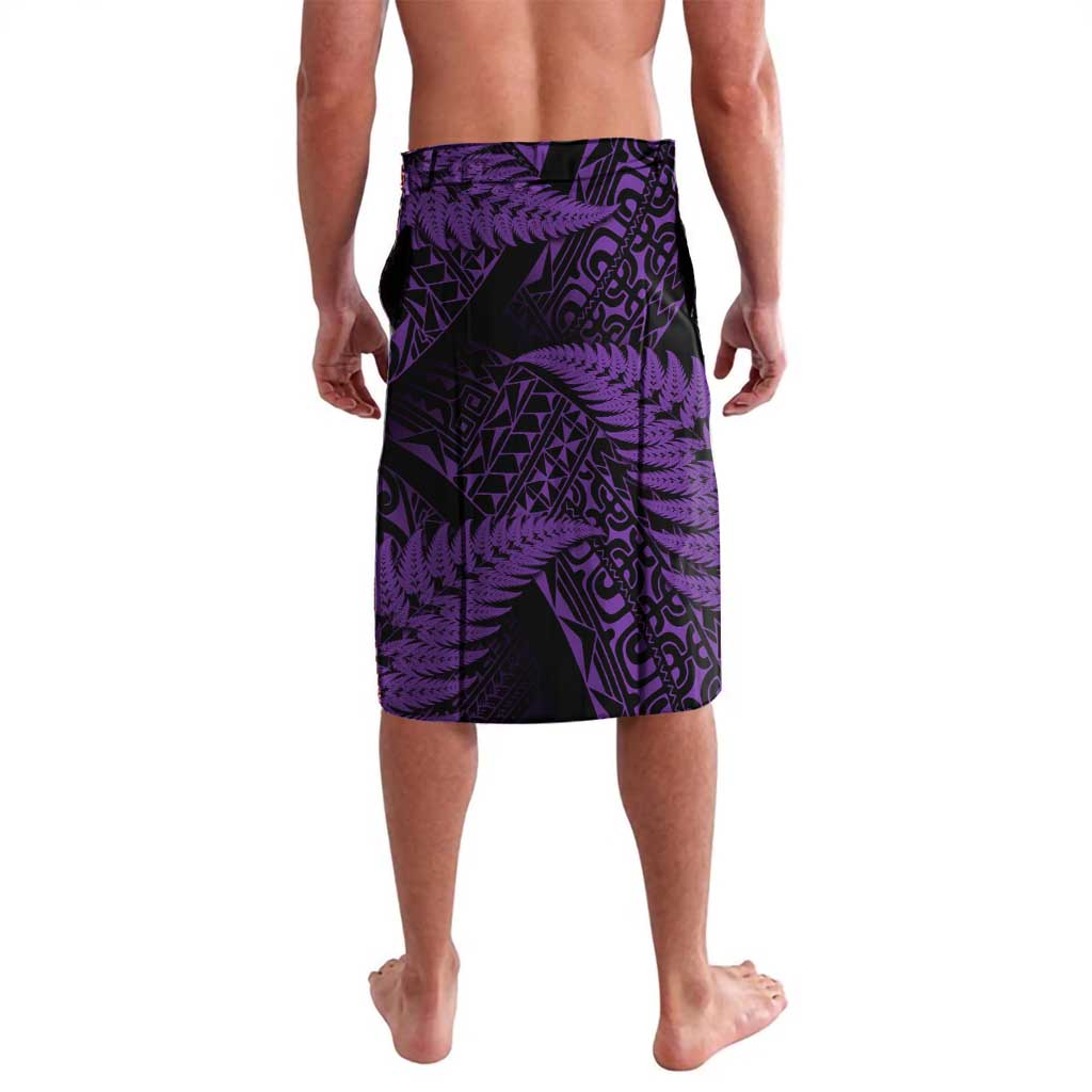 New Zealand Rugby Pacific Personalised Lavalava All Purple Maori Pasifika Fern Pattern