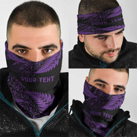 New Zealand Rugby Pacific Personalised Neck Gaiter All Purple Maori Pasifika Fern Pattern - Polynesian Pride
