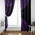 New Zealand Rugby Pacific Personalised Window Curtain All Purple Maori Pasifika Fern Pattern