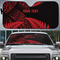 New Zealand Rugby Pacific Personalised Auto Sun Shade All Red Maori Pasifika Fern Pattern - Polynesian Pride