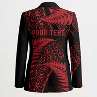 New Zealand Rugby Pacific Personalised Blazer All Red Maori Pasifika Fern Pattern - Polynesian Pride