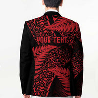 New Zealand Rugby Pacific Personalised Blazer All Red Maori Pasifika Fern Pattern - Polynesian Pride