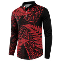 New Zealand Rugby Pacific Personalised Button Sweatshirt All Red Maori Pasifika Fern Pattern LT9 - Polynesian Pride