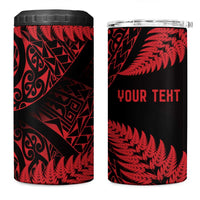 New Zealand Rugby Pacific Personalised 4 in 1 Can Cooler Tumbler All Red Maori Pasifika Fern Pattern