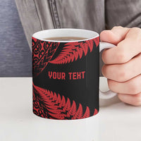 New Zealand Rugby Pacific Personalised Ceramic Mug All Red Maori Pasifika Fern Pattern - Polynesian Pride