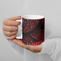 New Zealand Rugby Pacific Personalised Ceramic Mug All Red Maori Pasifika Fern Pattern - Polynesian Pride