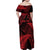 New Zealand Rugby Pacific Personalised Family Matching Off Shoulder Maxi Dress and Hawaiian Shirt All Red Maori Pasifika Fern Pattern