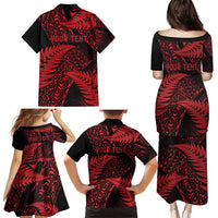 New Zealand Rugby Pacific Personalised Family Matching Puletasi and Hawaiian Shirt All Red Maori Pasifika Fern Pattern LT9 - Polynesian Pride