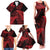New Zealand Rugby Pacific Personalised Family Matching Tank Maxi Dress and Hawaiian Shirt All Red Maori Pasifika Fern Pattern