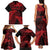 New Zealand Rugby Pacific Personalised Family Matching Tank Maxi Dress and Hawaiian Shirt All Red Maori Pasifika Fern Pattern