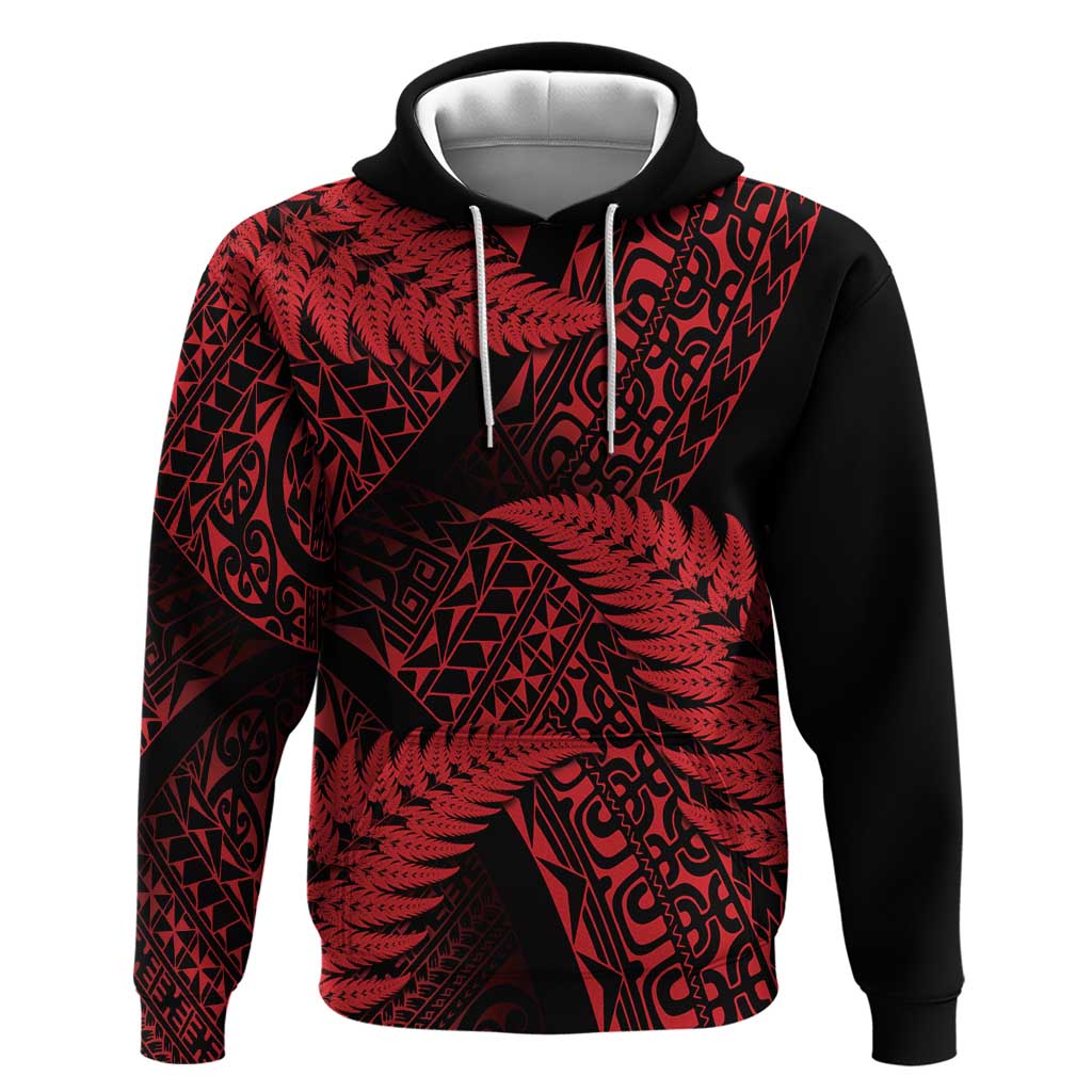 New Zealand Rugby Pacific Personalised Hoodie All Red Maori Pasifika Fern Pattern