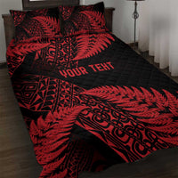 New Zealand Rugby Pacific Personalised Quilt Bed Set All Red Maori Pasifika Fern Pattern