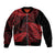 New Zealand Rugby Pacific Personalised Sleeve Zip Bomber Jacket All Red Maori Pasifika Fern Pattern