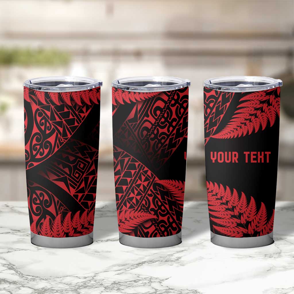 New Zealand Rugby Pacific Personalised Tumbler Cup All Red Maori Pasifika Fern Pattern