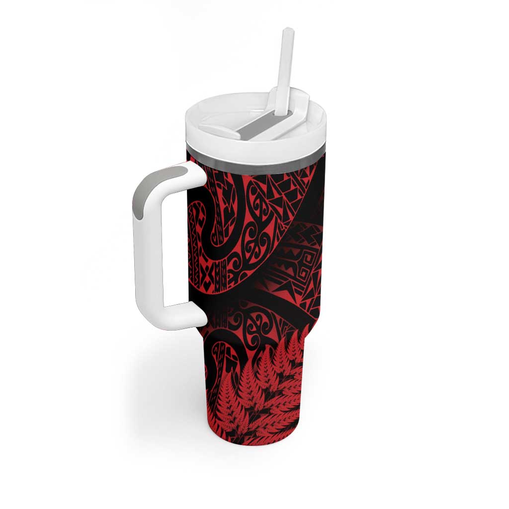 New Zealand Rugby Pacific Personalised Tumbler With Handle All Red Maori Pasifika Fern Pattern