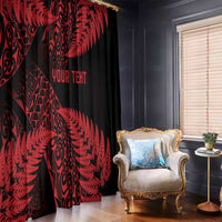 New Zealand Rugby Pacific Personalised Window Curtain All Red Maori Pasifika Fern Pattern