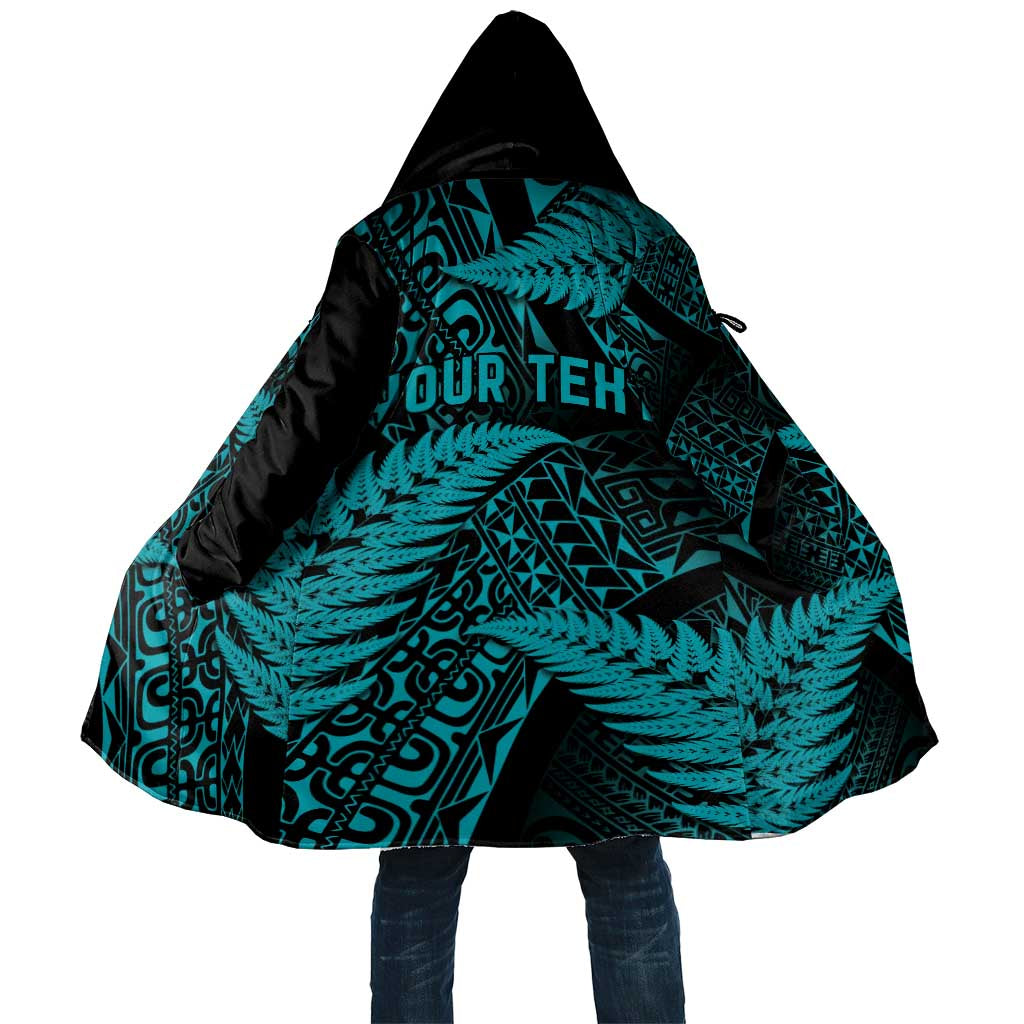 New Zealand Rugby Pacific Personalised Cloak All Turquoise Maori Pasifika Fern Pattern - Polynesian Pride