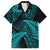 New Zealand Rugby Pacific Personalised Family Matching Long Sleeve Bodycon Dress and Hawaiian Shirt All Turquoise Maori Pasifika Fern Pattern