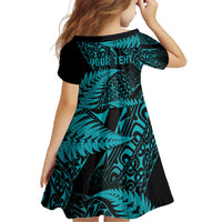 New Zealand Rugby Pacific Personalised Family Matching Mermaid Dress and Hawaiian Shirt All Turquoise Maori Pasifika Fern Pattern LT9 - Polynesian Pride