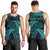 New Zealand Rugby Pacific Personalised Men Tank Top All Turquoise Maori Pasifika Fern Pattern