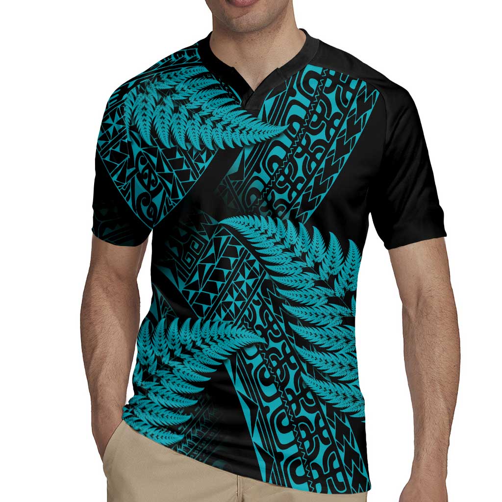 New Zealand Rugby Pacific Personalised Rugby Jersey All Turquoise Maori Pasifika Fern Pattern