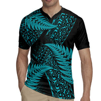 New Zealand Rugby Pacific Personalised Rugby Jersey All Turquoise Maori Pasifika Fern Pattern