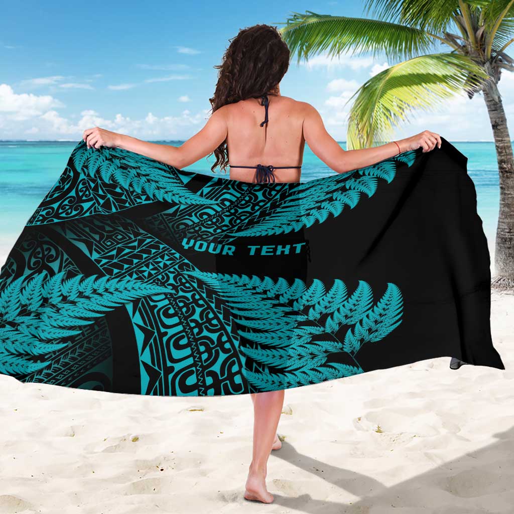 New Zealand Rugby Pacific Personalised Sarong All Turquoise Maori Pasifika Fern Pattern