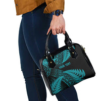 New Zealand Rugby Pacific Personalised Shoulder Handbag All Turquoise Maori Pasifika Fern Pattern