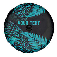 New Zealand Rugby Pacific Personalised Spare Tire Cover All Turquoise Maori Pasifika Fern Pattern