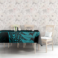 New Zealand Rugby Pacific Personalised Tablecloth All Turquoise Maori Pasifika Fern Pattern