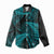 New Zealand Rugby Pacific Personalised Women Casual Shirt All Turquoise Maori Pasifika Fern Pattern