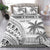 Custom Fiji Rugby Bedding Set Polynesian Fijian Masi Palm Tree