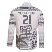 Custom Fiji Rugby Family Matching Long Sleeve Bodycon Dress and Hawaiian Shirt Polynesian Fijian Masi Palm Tree LT9 - Polynesian Pride