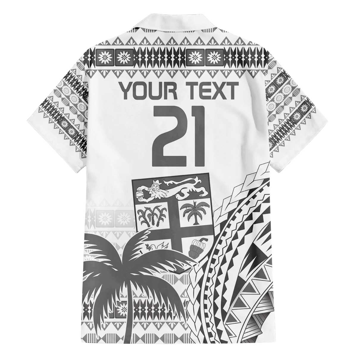 Custom Fiji Rugby Family Matching Puletasi and Hawaiian Shirt Polynesian Fijian Masi Palm Tree LT9 - Polynesian Pride