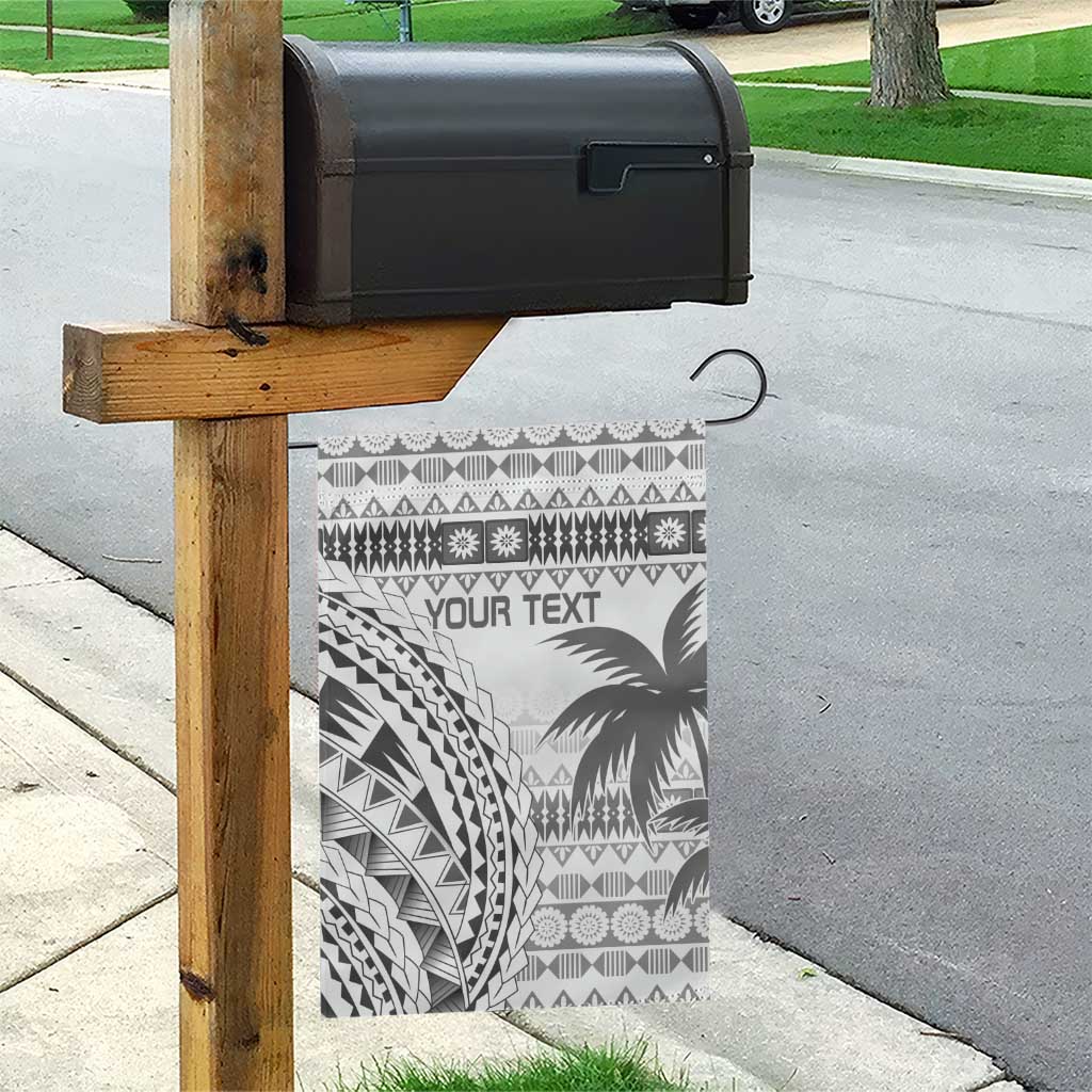 Custom Fiji Rugby Garden Flag Polynesian Fijian Masi Palm Tree