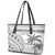 Custom Fiji Rugby Leather Tote Bag Polynesian Fijian Masi Palm Tree