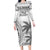 Custom Fiji Rugby Long Sleeve Bodycon Dress Polynesian Fijian Masi Palm Tree