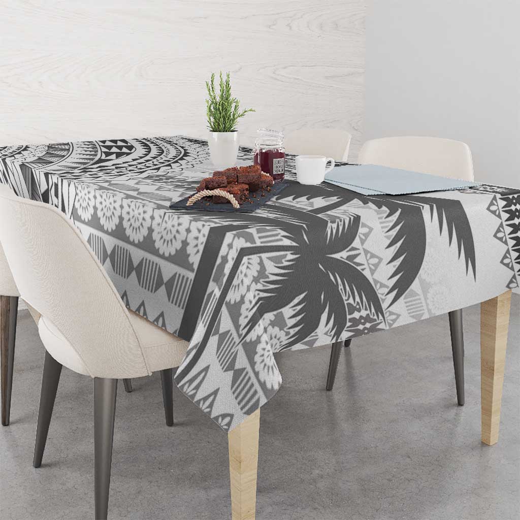 Custom Fiji Rugby Tablecloth Polynesian Fijian Masi Palm Tree